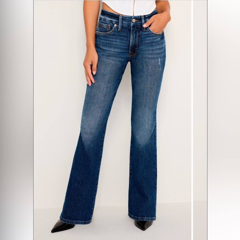 Good American Good Petite Bootcut Jeans Dark Wash Size 10P NWT